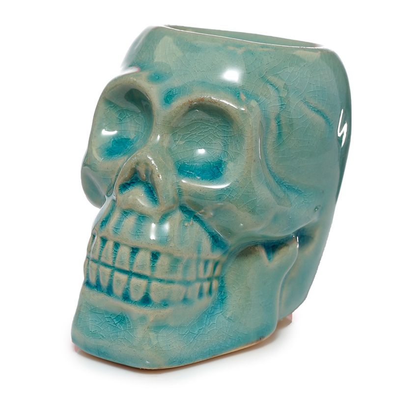 Skull oil burner. turquoise