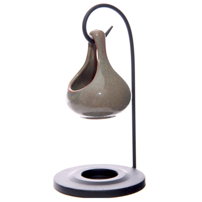 Teardrop oil burner, sage