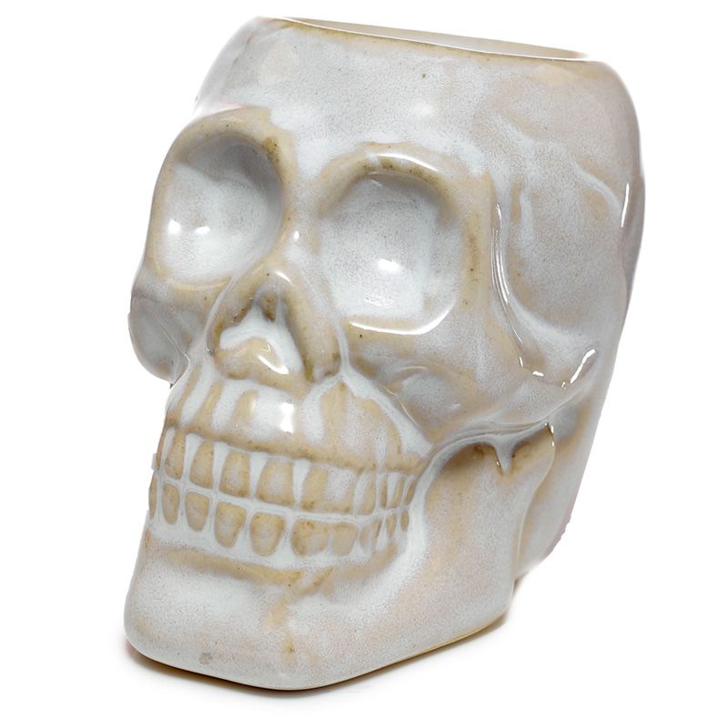 Skull oil burner, white