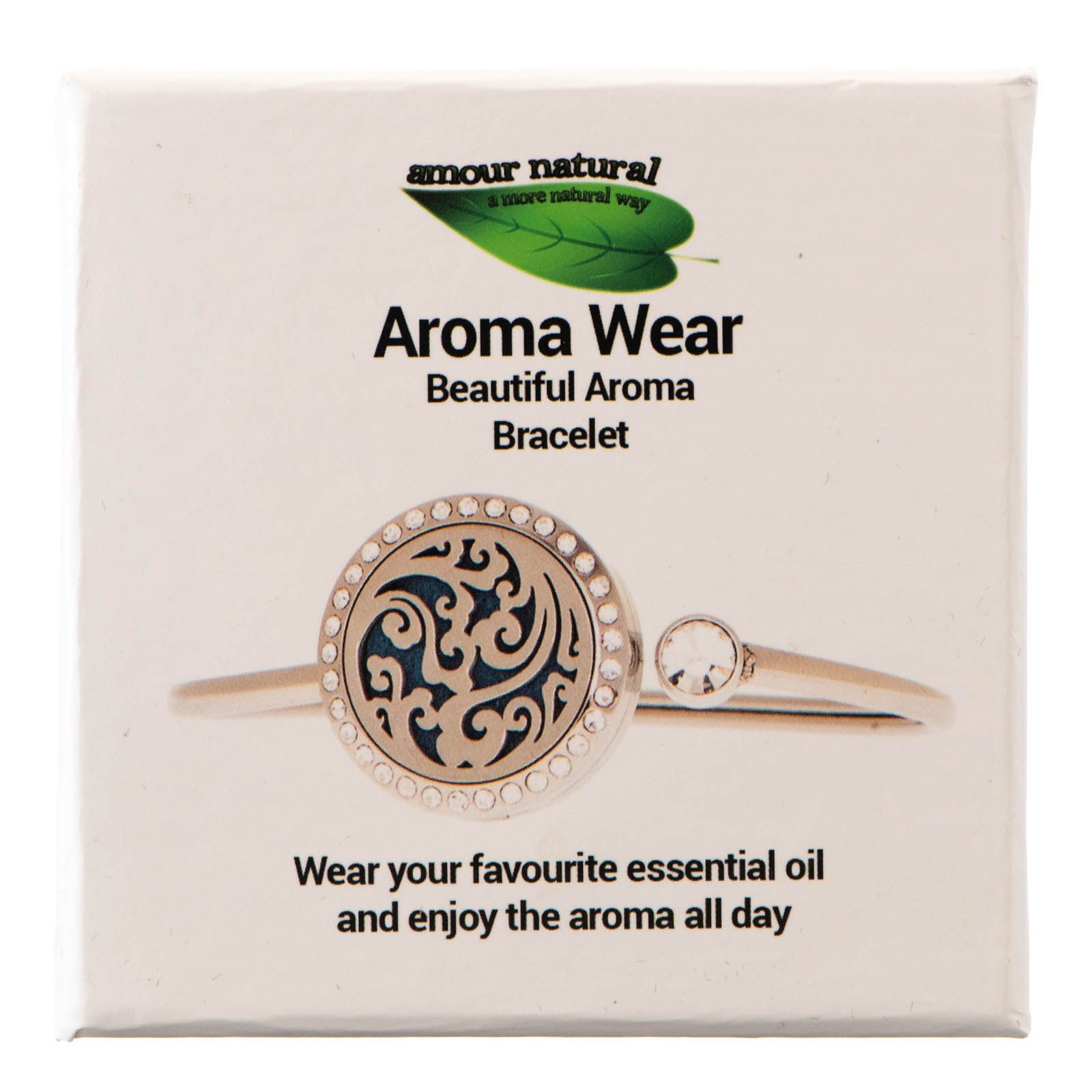 Aroma bracelet, swirl and crystals design