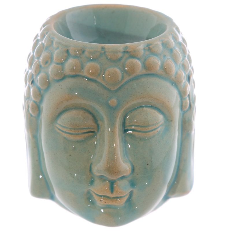 Buddha Head Oil burner, turquoise